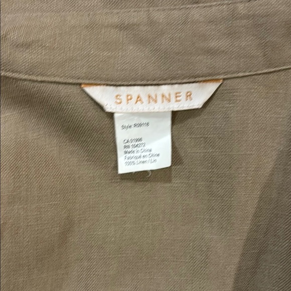Spanner Women’s Utility Crop Jacket Linen khaki Small - Picture 3 of 3